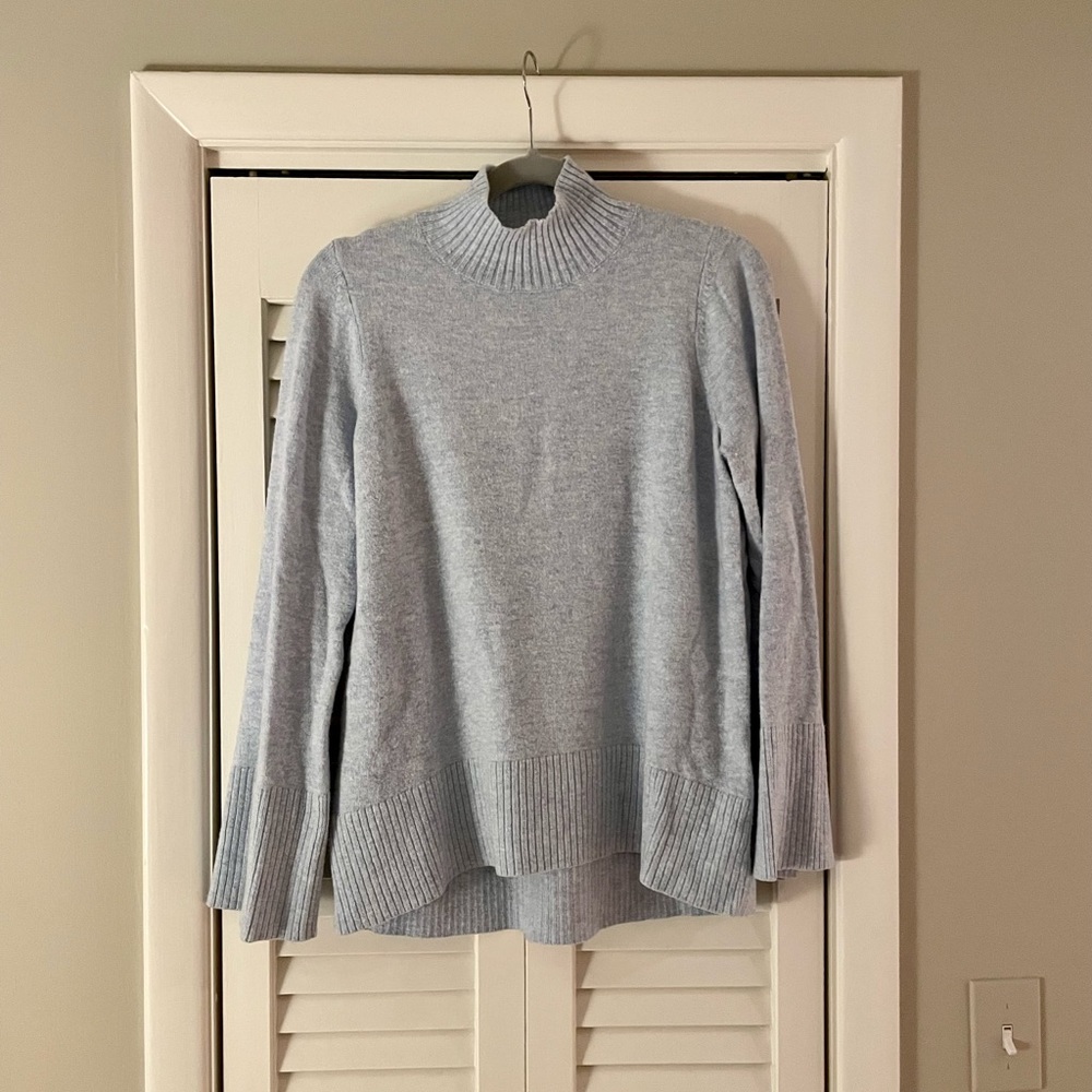 LOFT | Light Blue Bell-sleeve Sweater - M